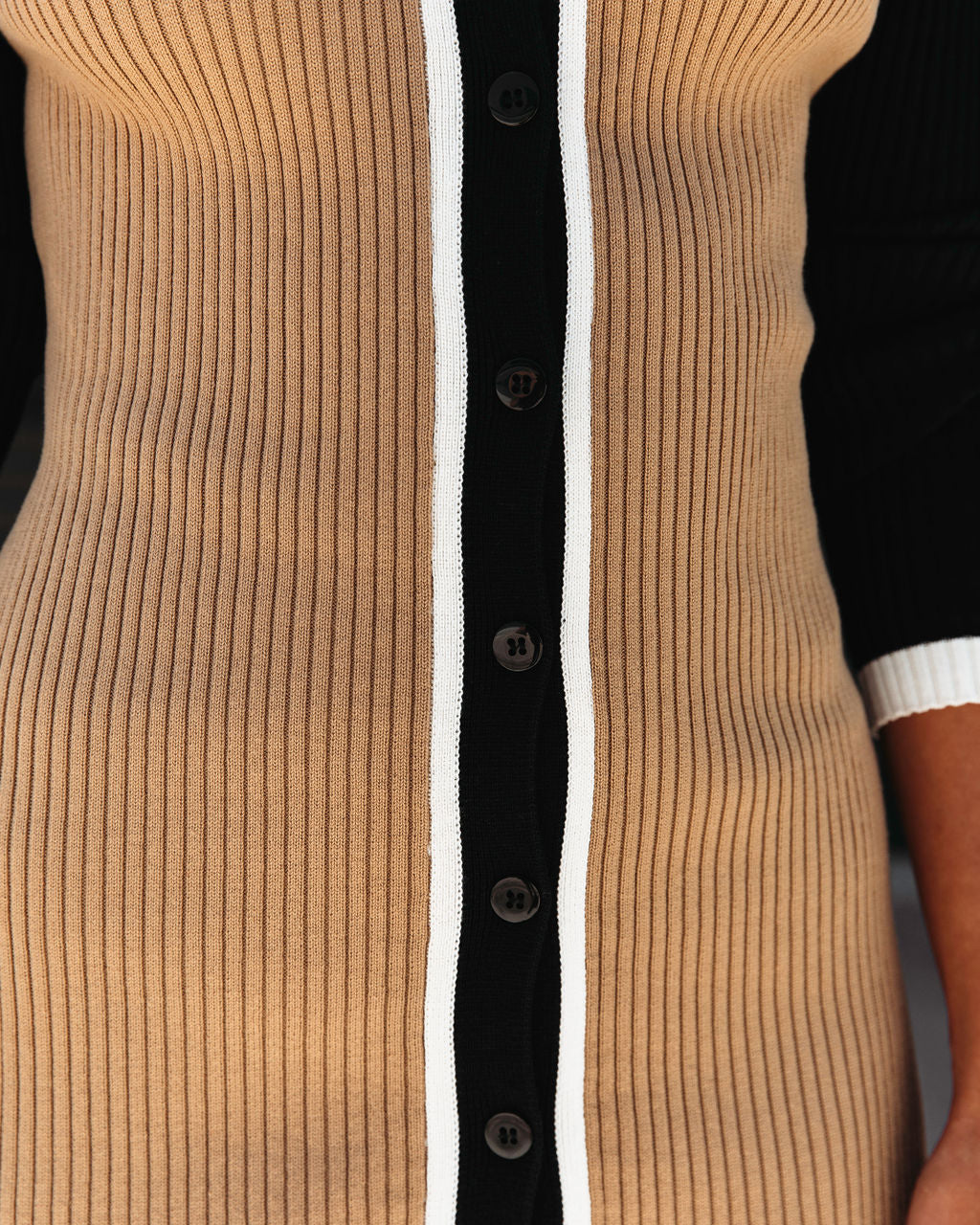 Catwalk Dreams Ribbed Knit Sweater Dress - Tan