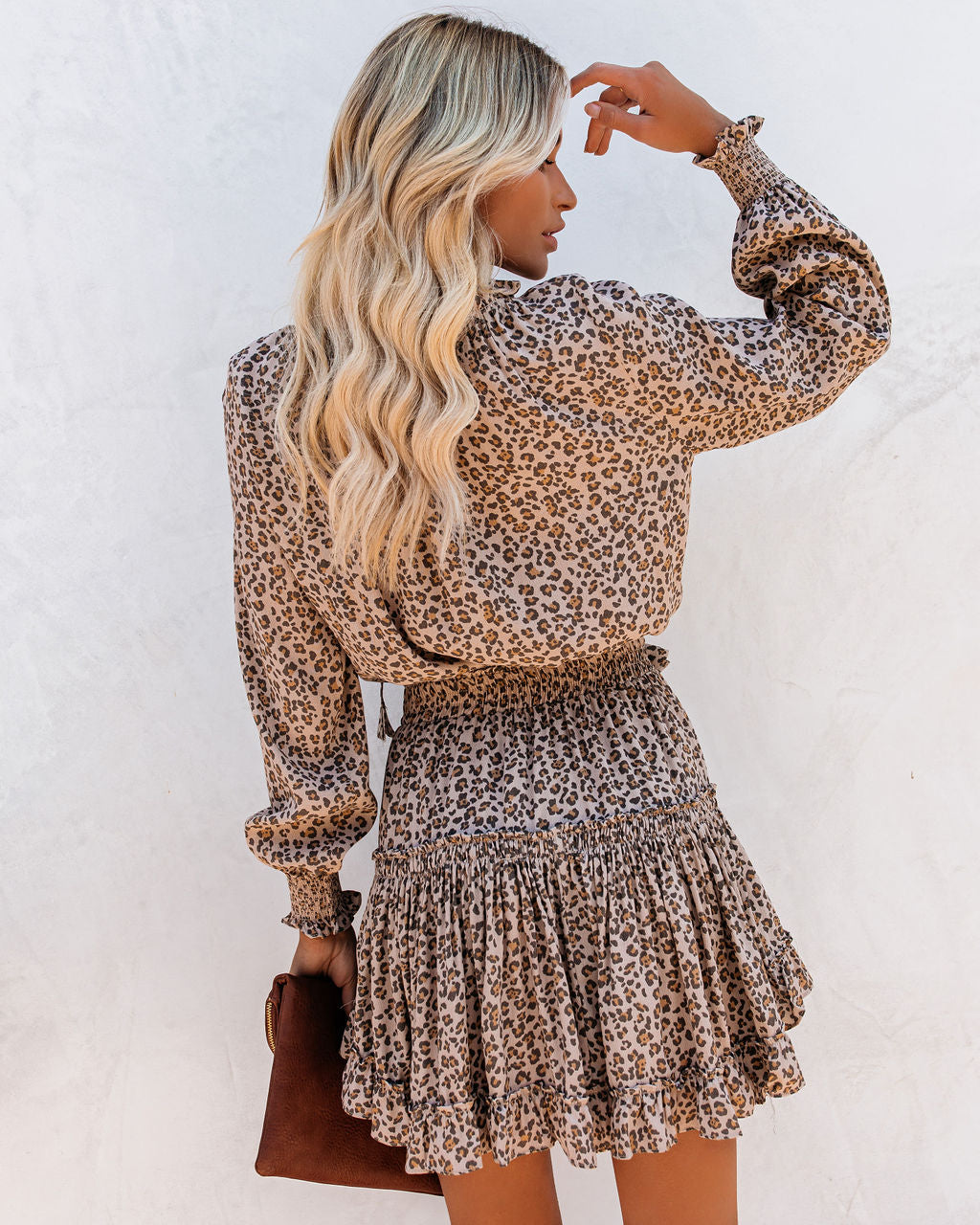 Colorado Leopard Smocked Ruffle Dress