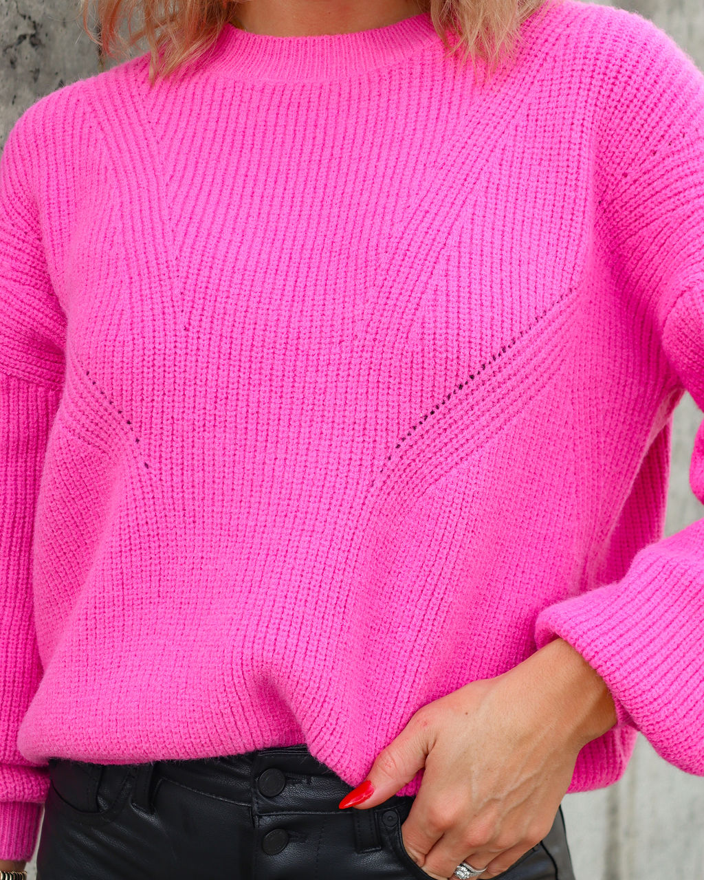 Taytum Knit Pullover Sweater - Bubble Gum Pink