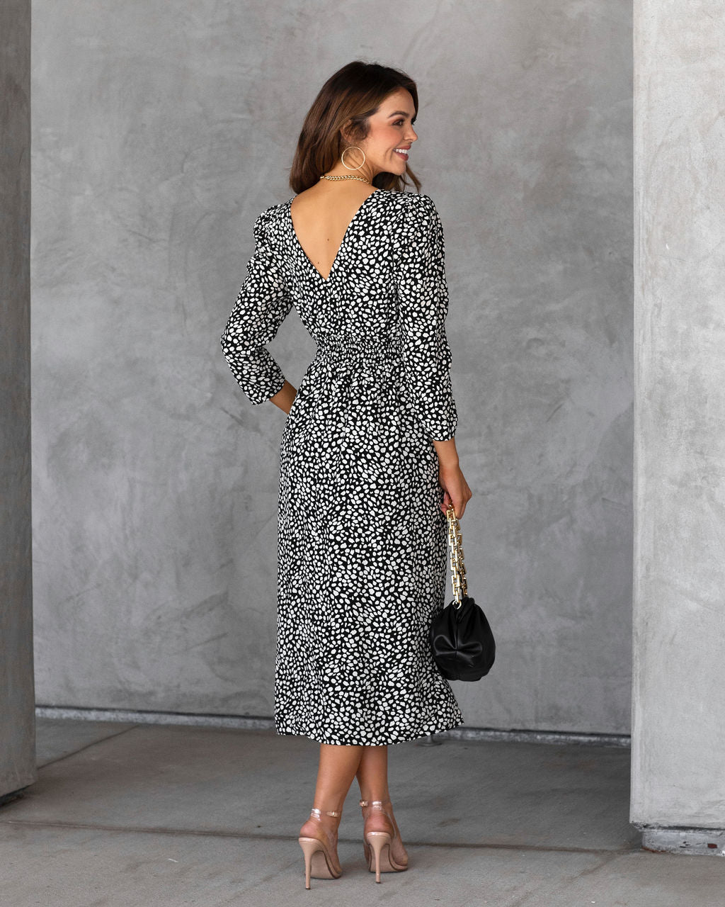 Classically Chic Printed Pocketed Midi Dress - FINAL SALE
