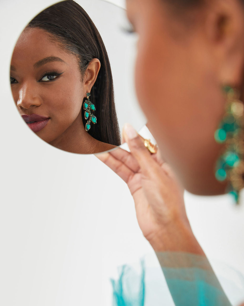 Lexa Crystal Drop Earrings - Emerald