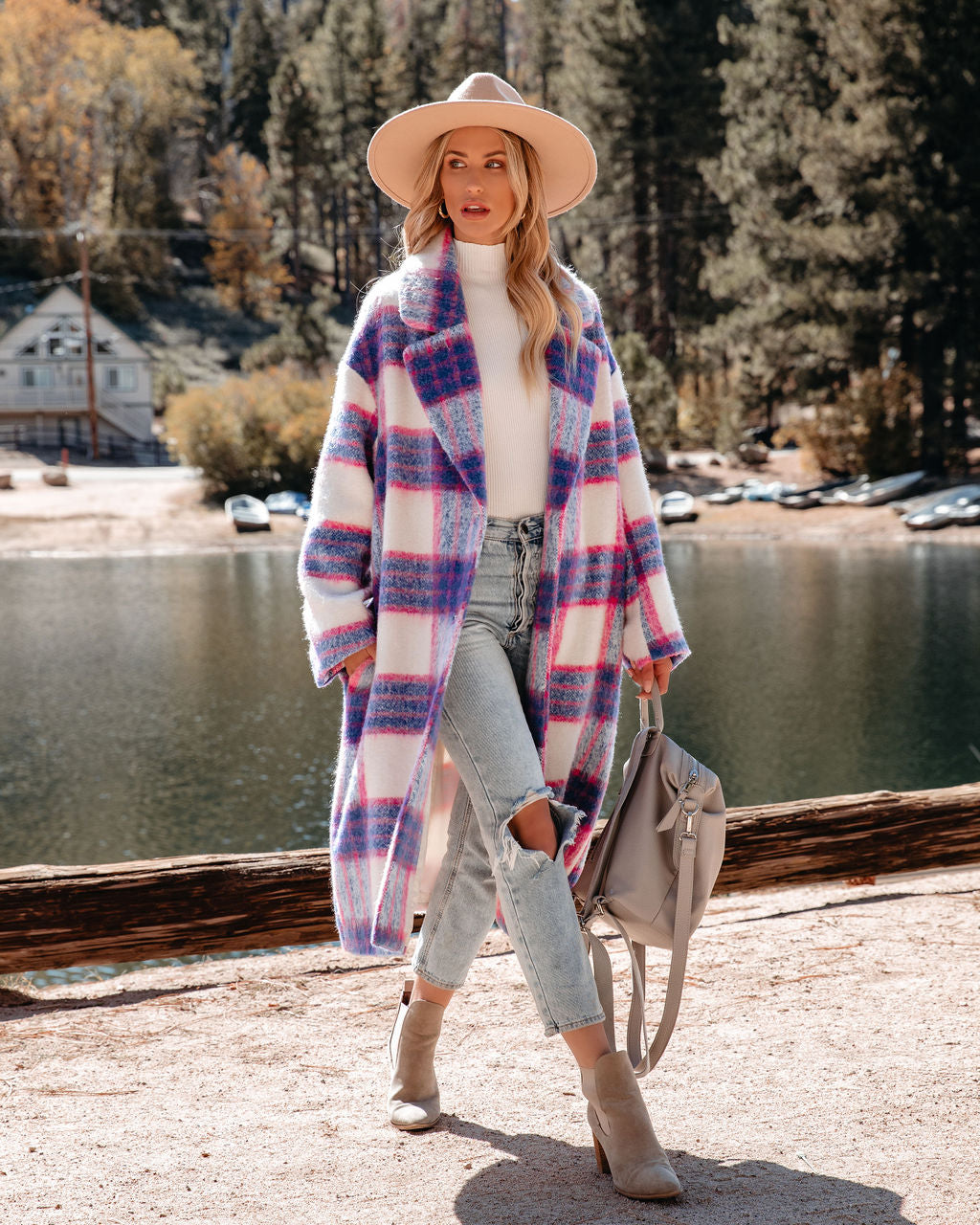 Jolie Pocketed Plaid Coat