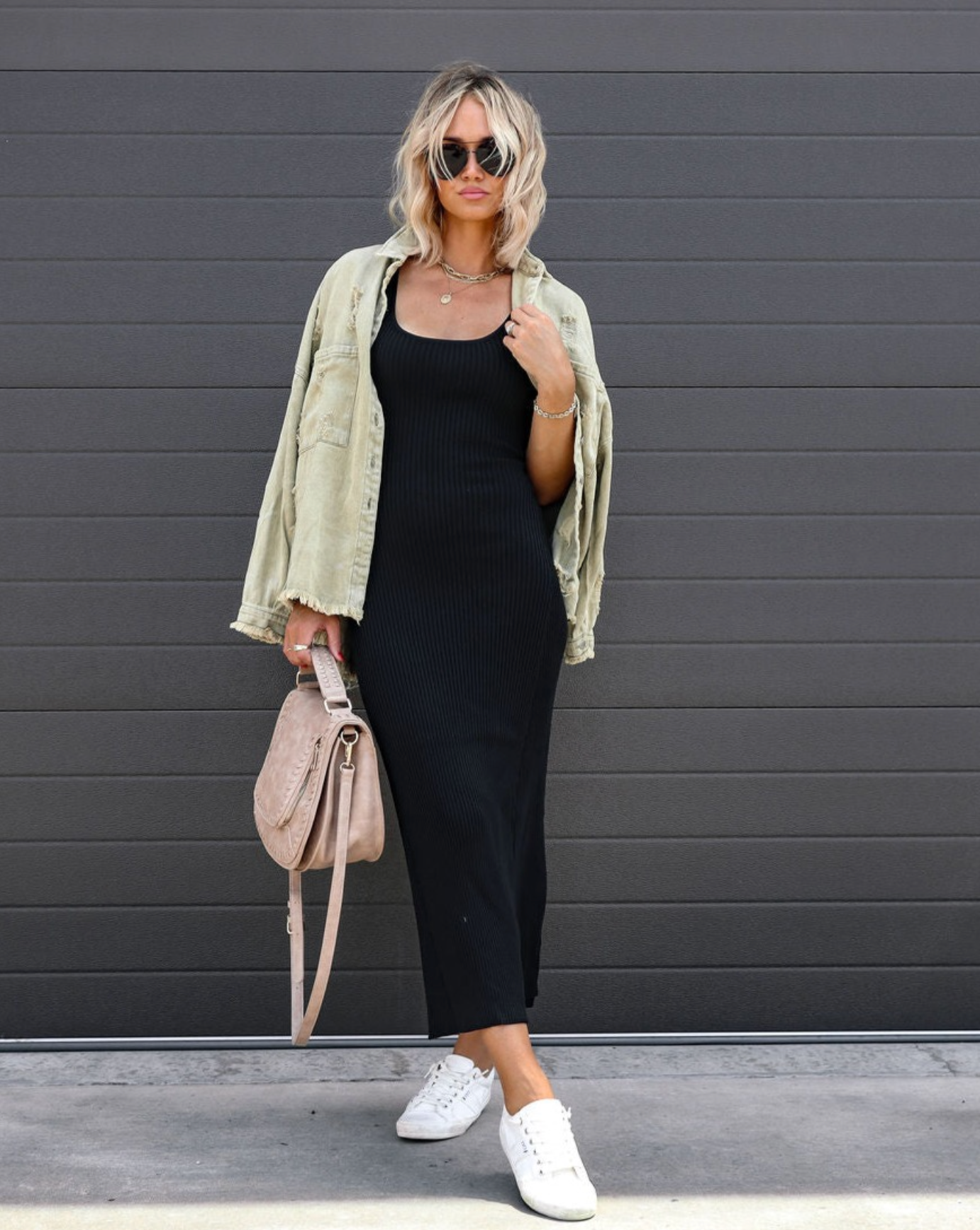 Cool For You Ribbed Maxi Dress - Black