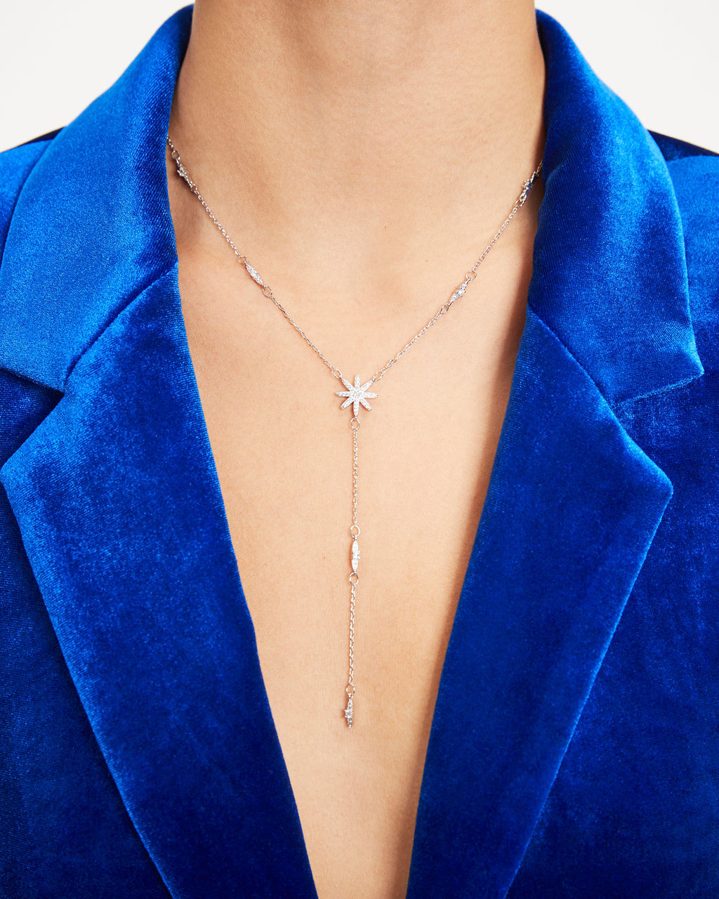 Luna Lariat Necklace - Silver
