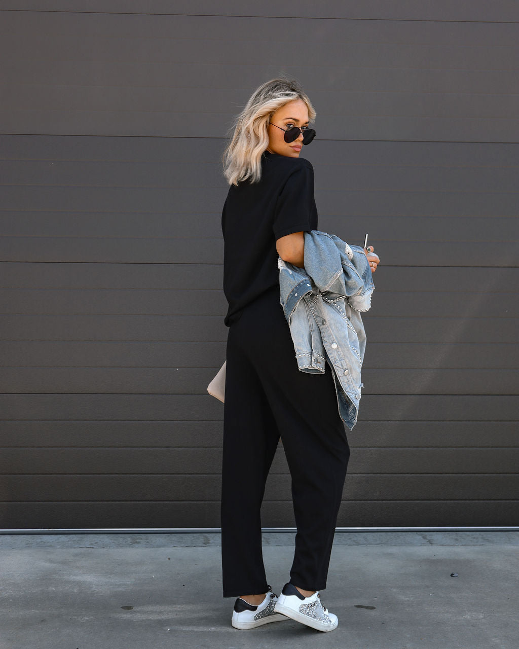 Tristan Knit Short Sleeve Top - Black