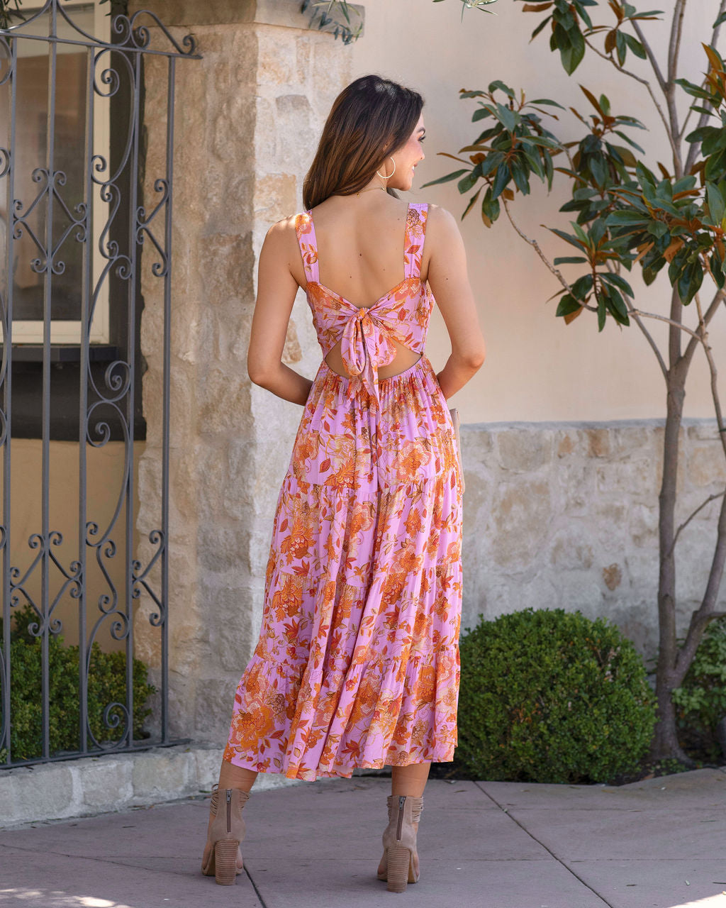 Calinda Floral Cutout Midi Dress - FINAL SALE