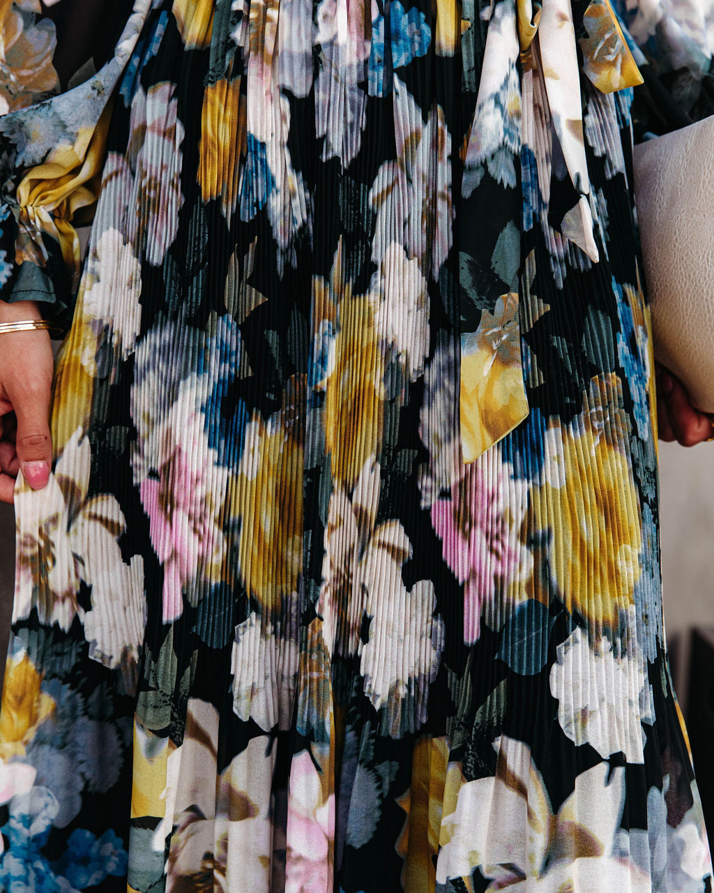 La Dolce Vita Floral Pleated Midi Dress