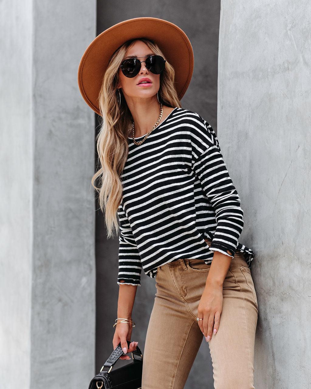 Well Loved Striped Knit Top - Black - FINAL SALE
