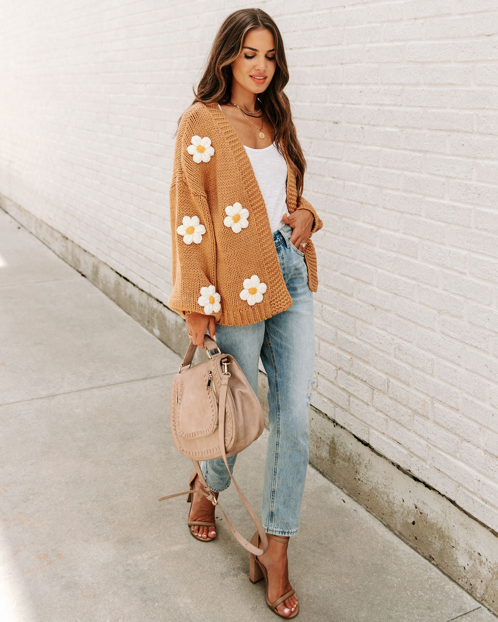 PREORDER - Fallen Daisy Oversized Knit Cardigan