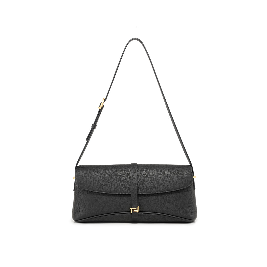 Handmade Black TOGO Leather Shoulder Bag