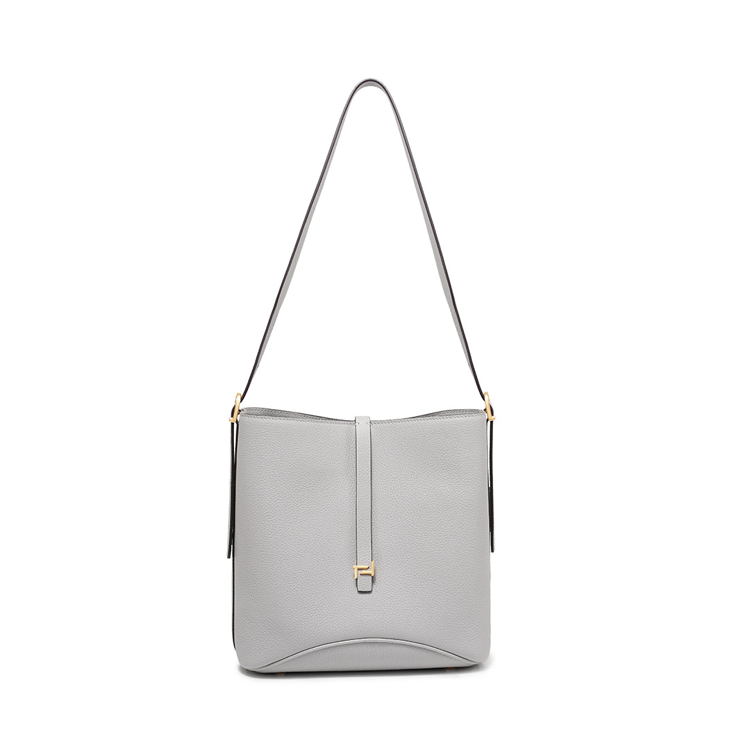 Handmade Gray TOGO Leather Bucket Bag