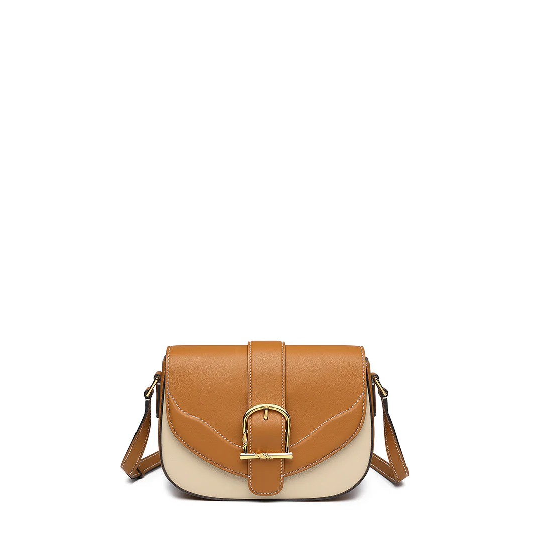 Handmade SWIFT Leather Crossbody Flap Saddle Bag
